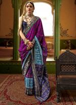 Silk Dark Pink Casual Wear Printed Saree